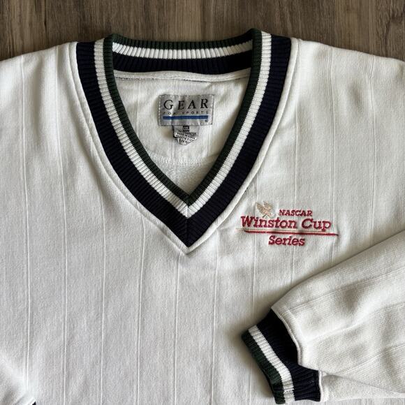 Vintage Other - Vintage Winston Cup NASCAR Sweatshirt Size XL White 1990s V Neck Pullover